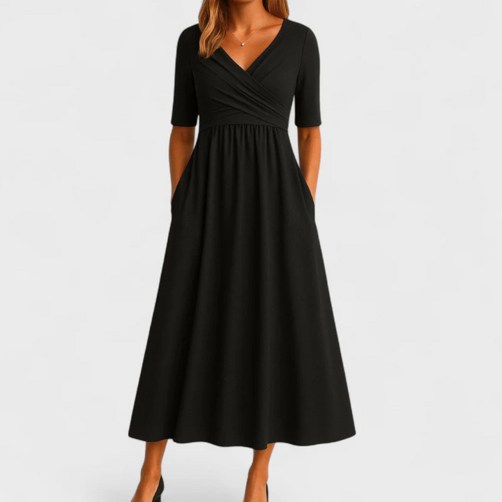 Isabella | Crossed dress with short sleeves