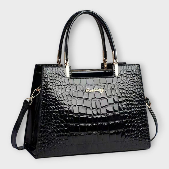 Ivy - Glossy Crocodile Leather Pattern Handbag