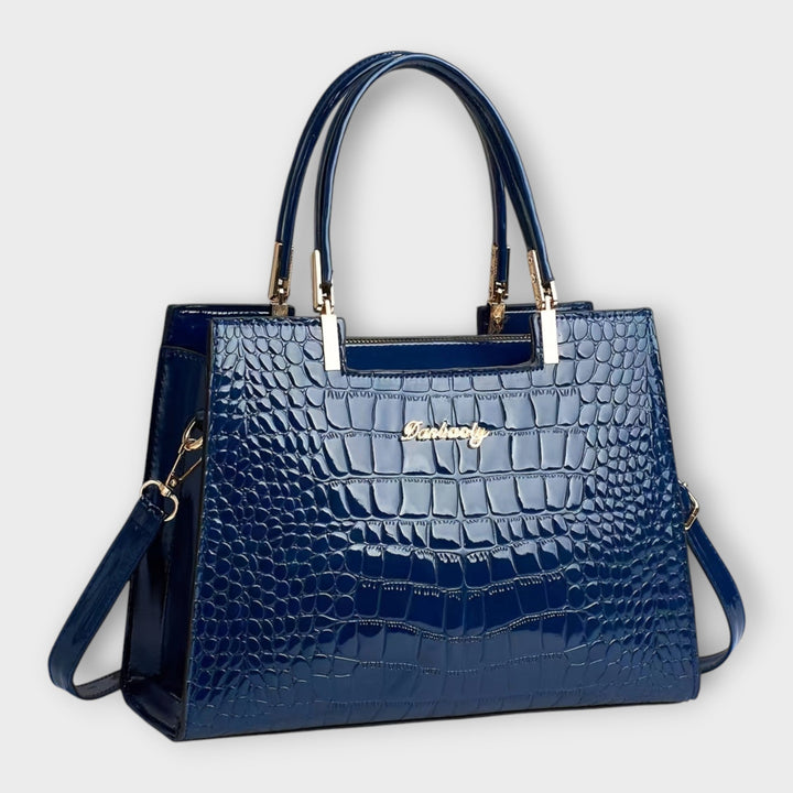 Ivy - Glossy Crocodile Leather Pattern Handbag