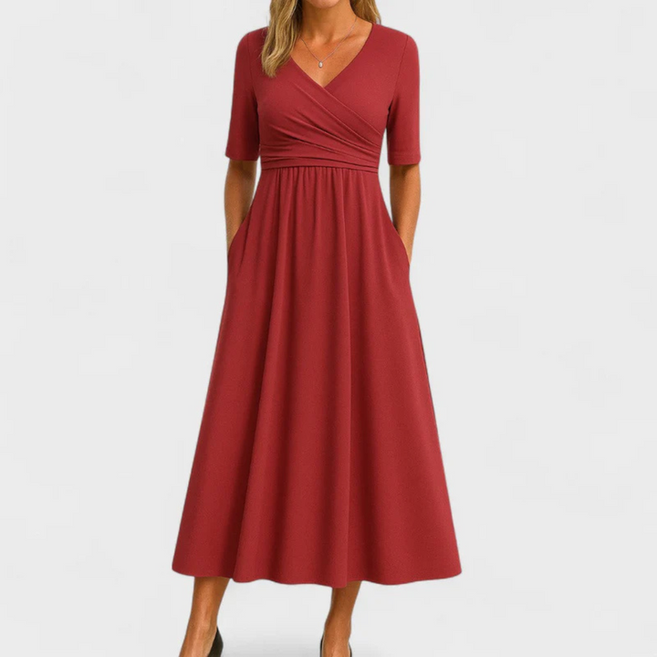 Isabella | Crossed dress with short sleeves
