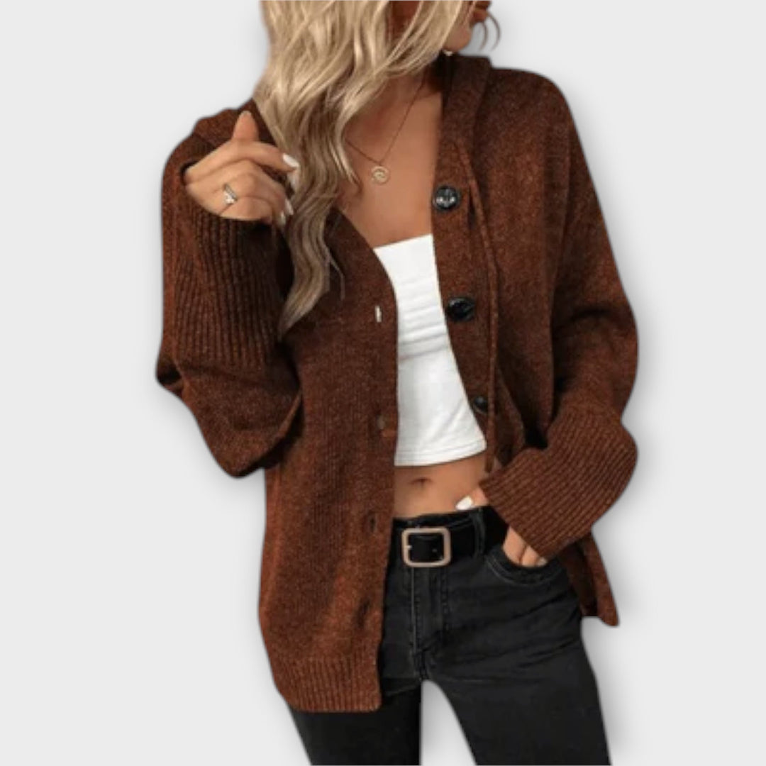 Knitted cardigan with buttons