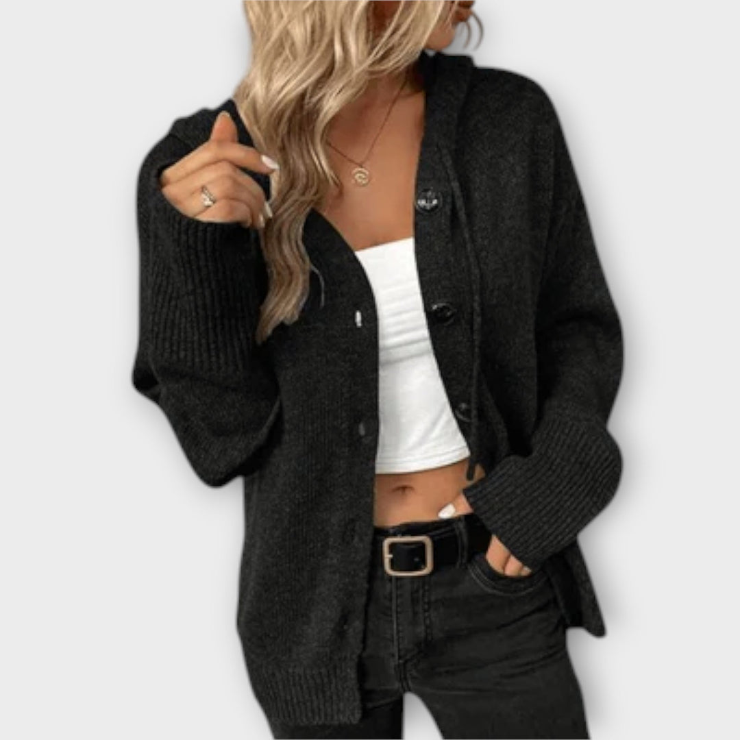 Knitted cardigan with buttons