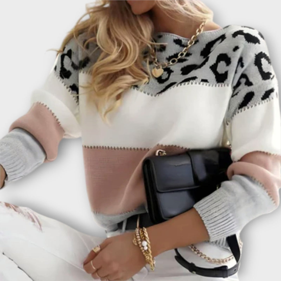 Casual Sweater with Lion Design