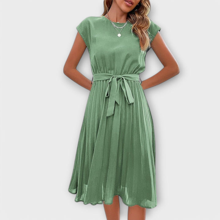Claire - Short Sleeve, Pleated, Casual Mini Dress
