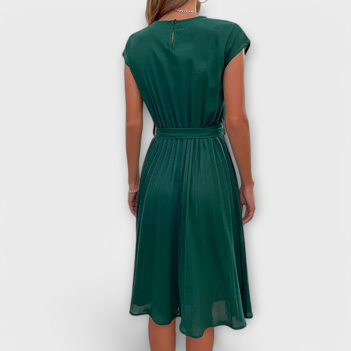 Claire - Short Sleeve, Pleated, Casual Mini Dress