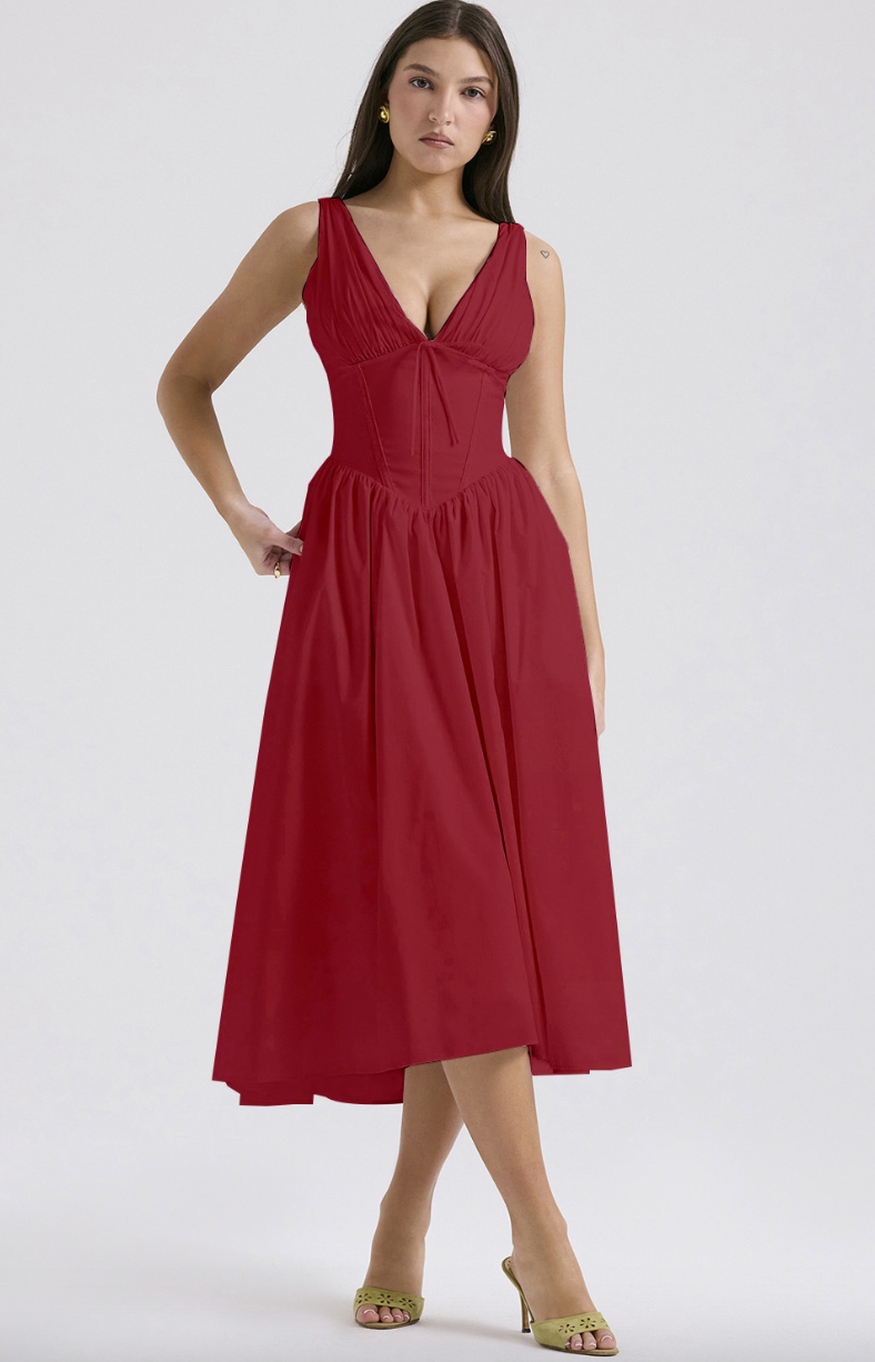 Nova Paris Corset Midi Dress