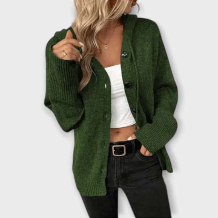 Knitted cardigan with buttons