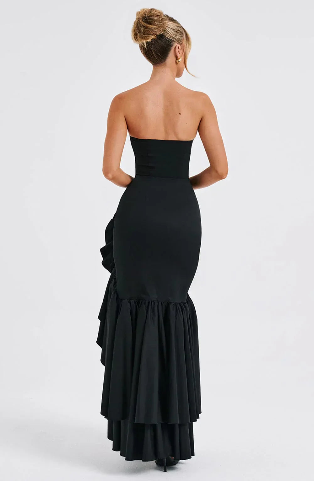 Ivy Sleeveless Slit Ruffle Maxi Dress