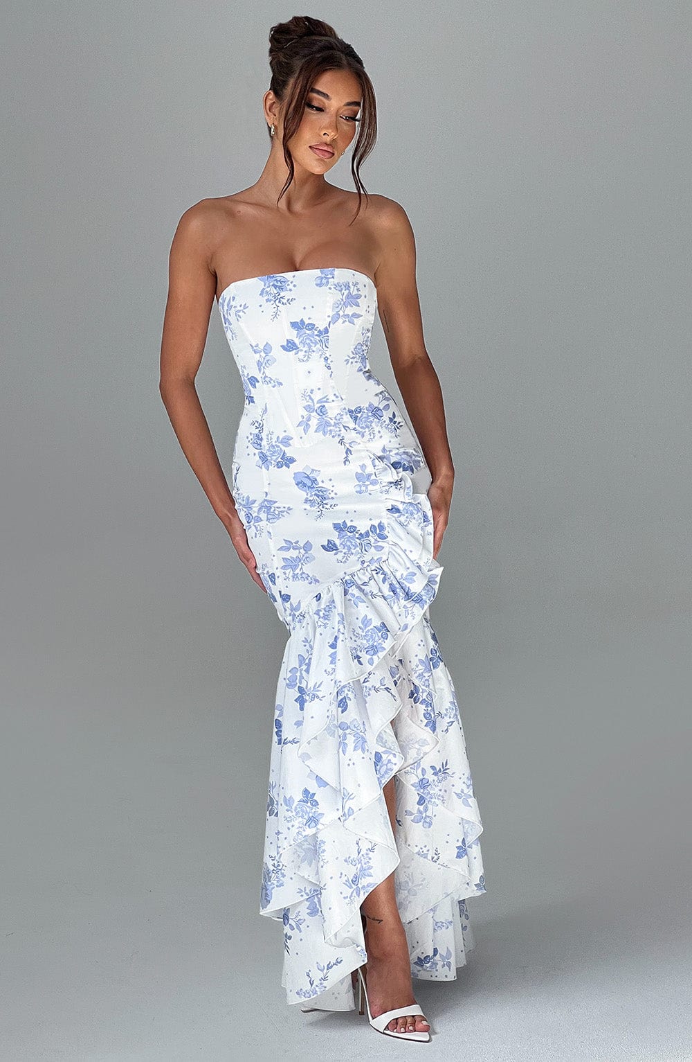 Ivy Sleeveless Slit Ruffle Maxi Dress