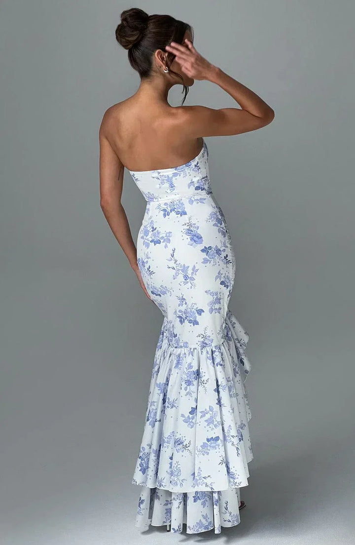Ivy Sleeveless Slit Ruffle Maxi Dress