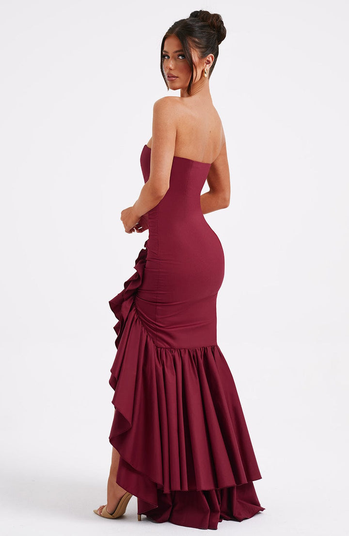 Ivy Sleeveless Slit Ruffle Maxi Dress