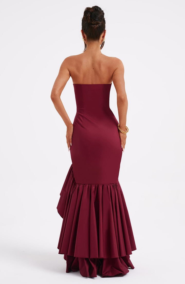 Ivy Sleeveless Slit Ruffle Maxi Dress