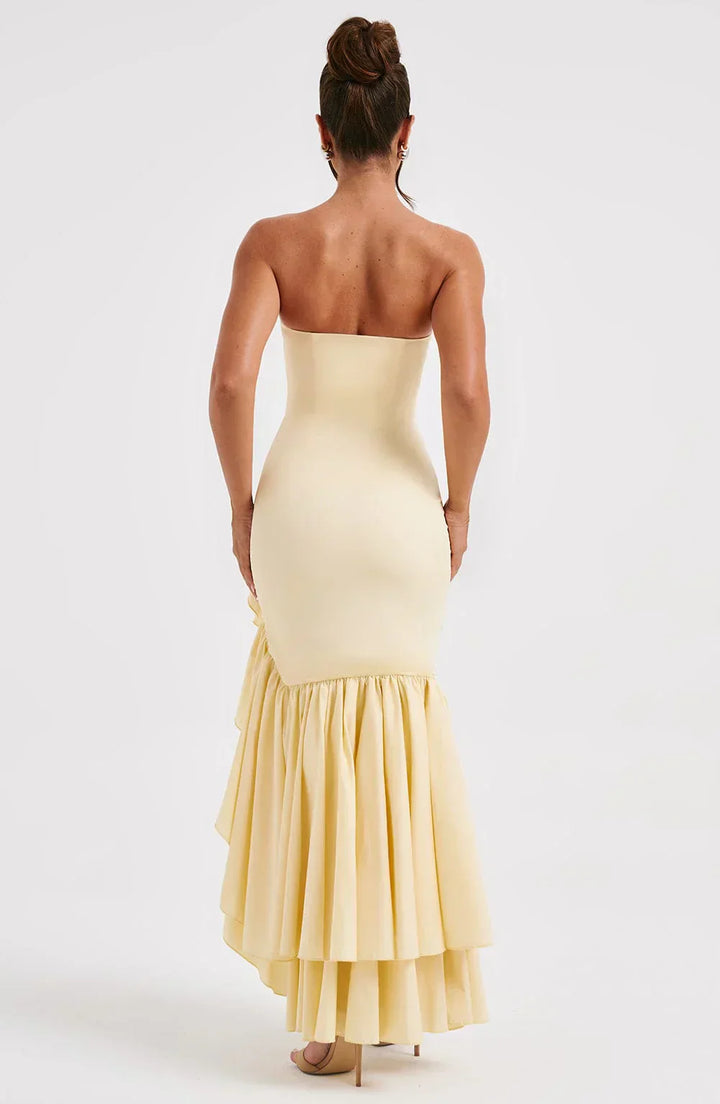 Ivy Sleeveless Slit Ruffle Maxi Dress