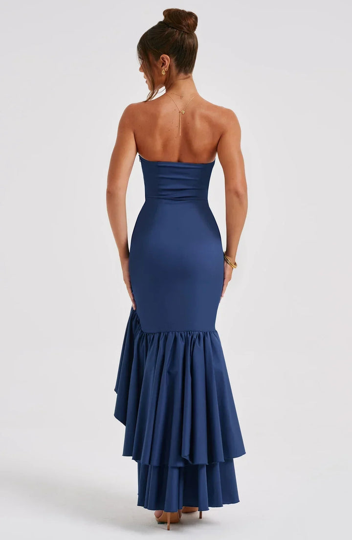 Ivy Sleeveless Slit Ruffle Maxi Dress