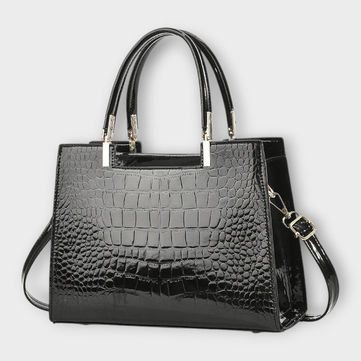 Ivy - Glossy Crocodile Leather Pattern Handbag