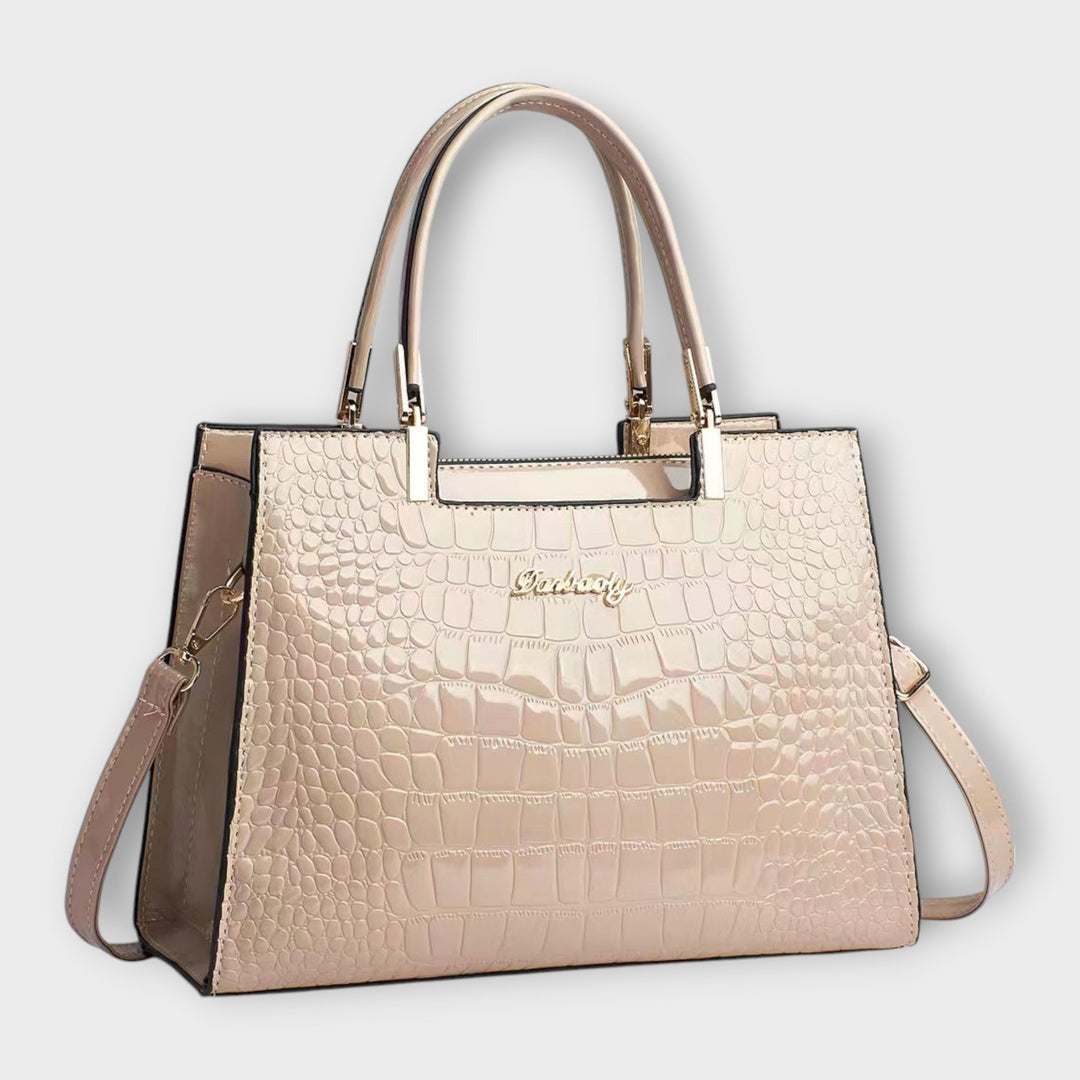 Ivy - Glossy Crocodile Leather Pattern Handbag