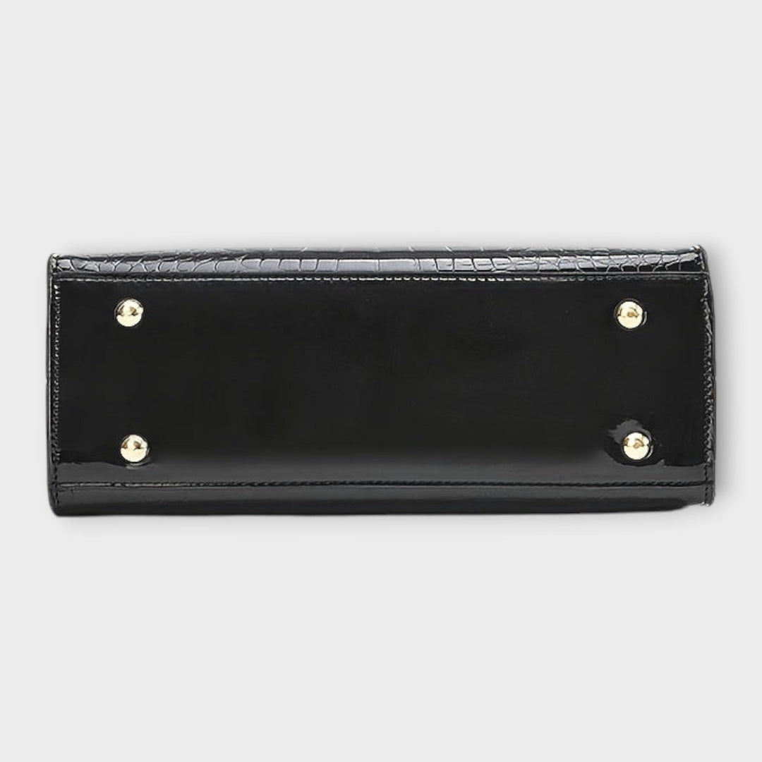 Ivy - Glossy Crocodile Leather Pattern Handbag