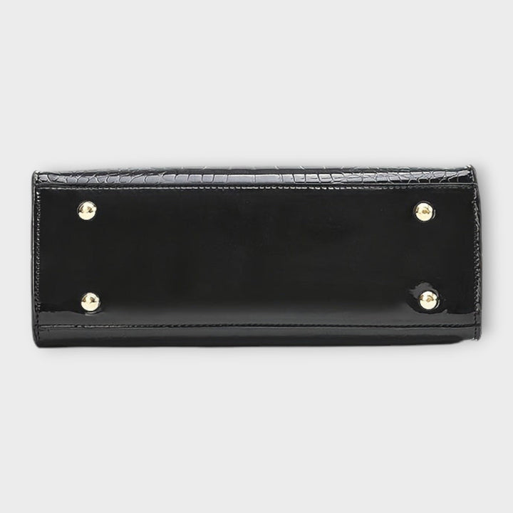 Ivy - Glossy Crocodile Leather Pattern Handbag