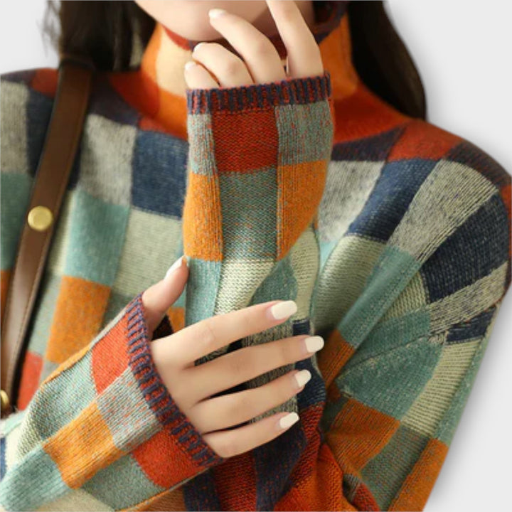 Patchwork Turtleneck
