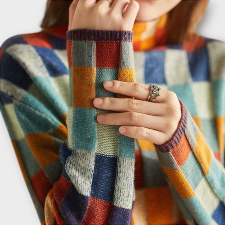 Patchwork Turtleneck