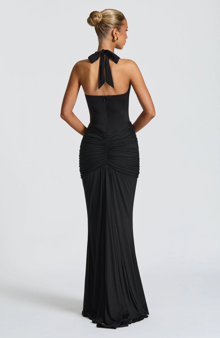 Ivy Draped Jersey Maxi Dress