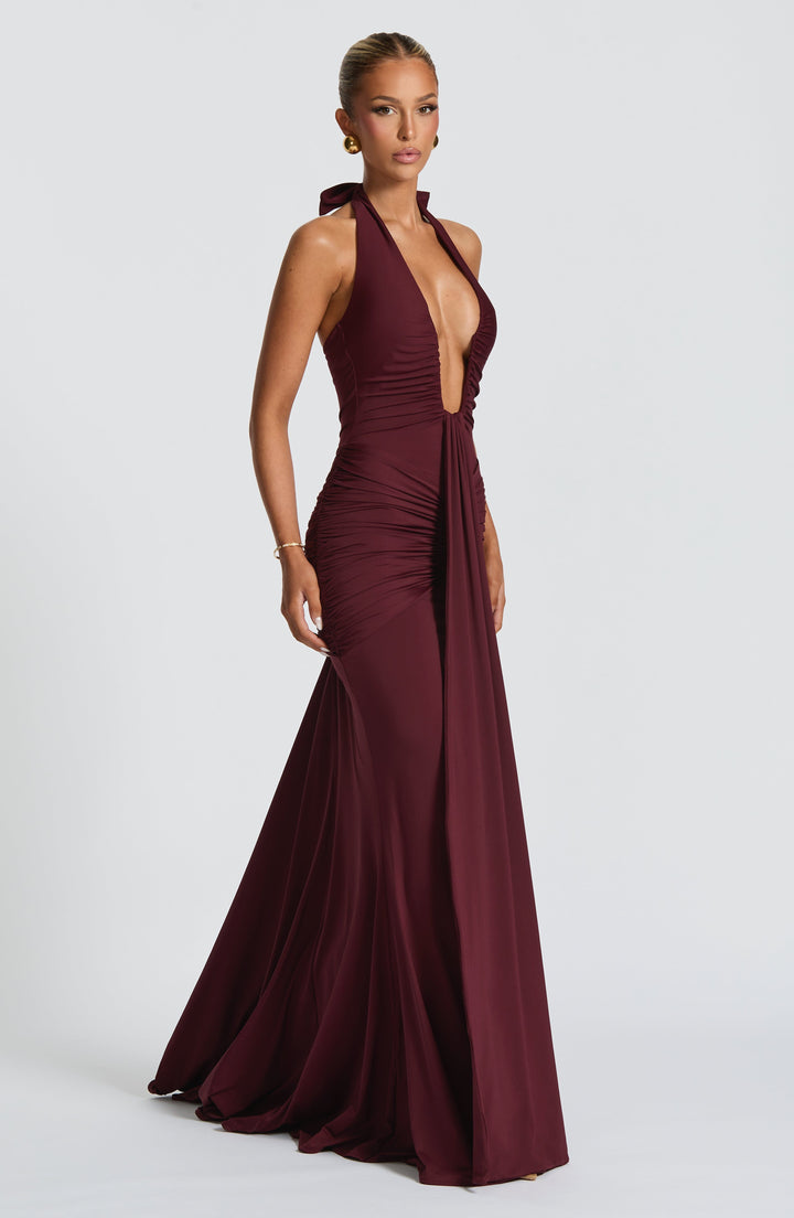 Ivy Draped Jersey Maxi Dress