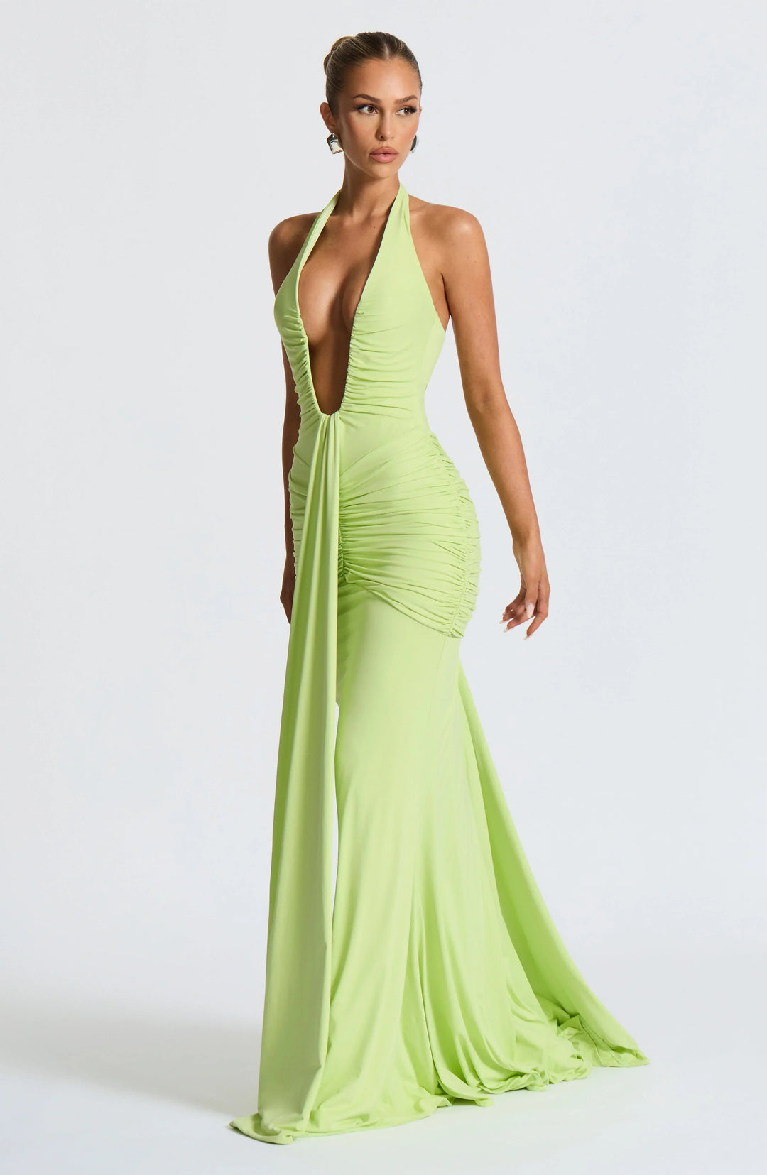 Ivy Draped Jersey Maxi Dress
