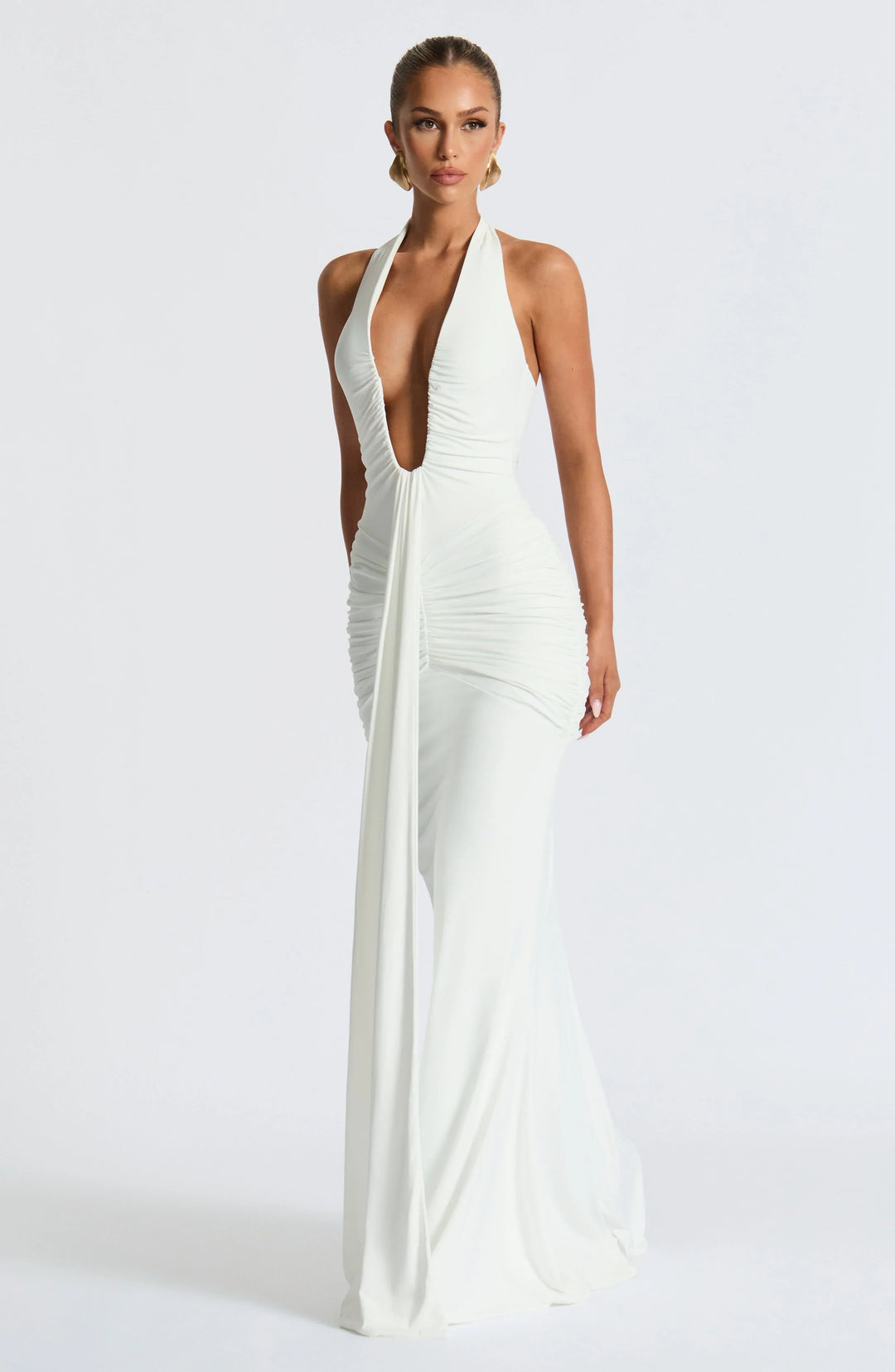 Ivy Draped Jersey Maxi Dress