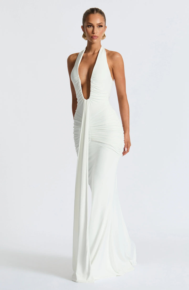 Ivy Draped Jersey Maxi Dress