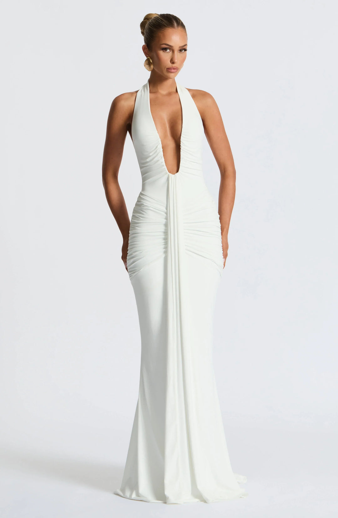 Ivy Draped Jersey Maxi Dress