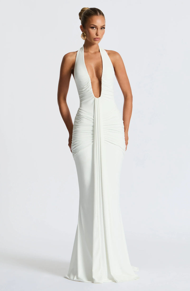 Ivy Draped Jersey Maxi Dress