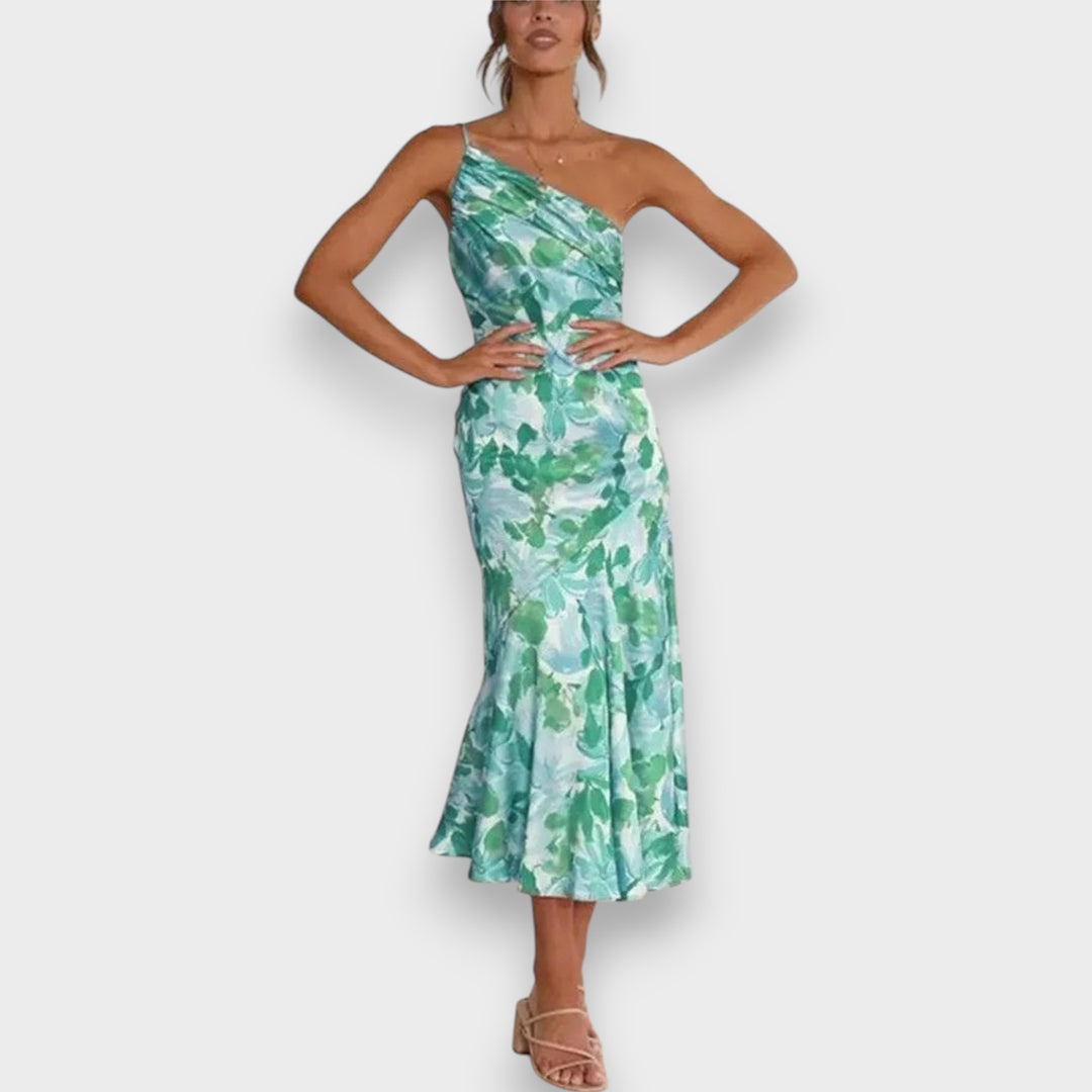Sienna - Asymmetrical Floral Print Maxi Dress for Women