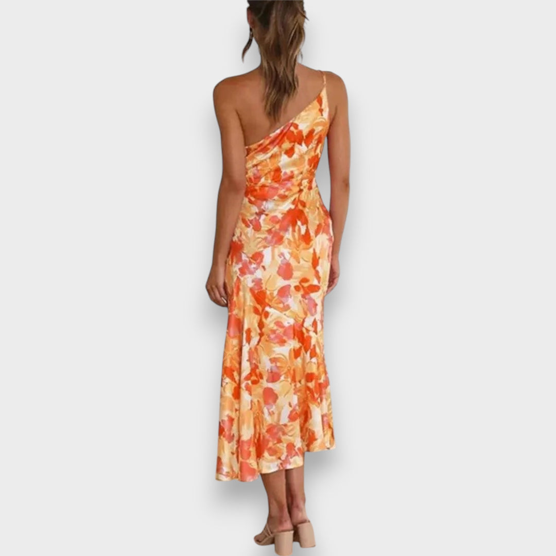 Sienna - Asymmetrical Floral Print Maxi Dress for Women
